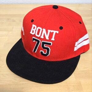 NWOT Red And Black Bont 75 Flat Billed Snapback Hat